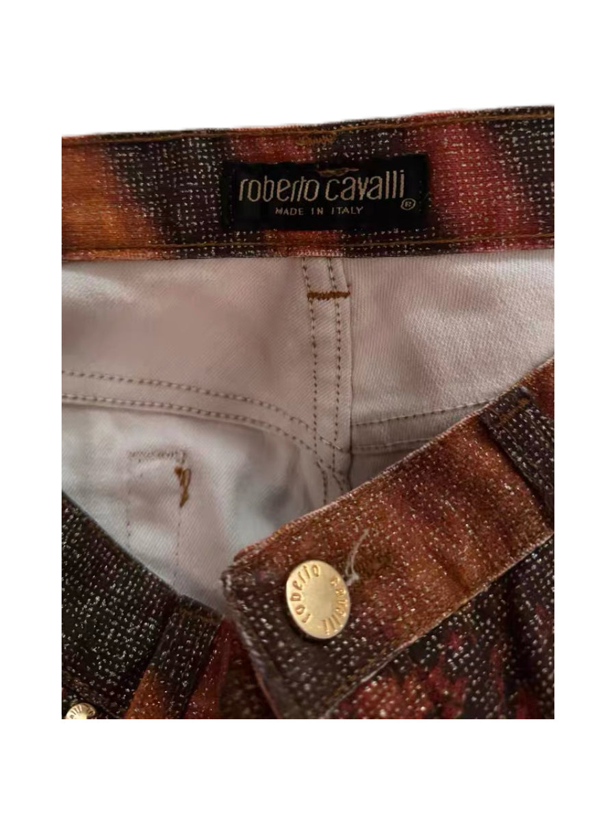 Roberto Cavalli 2001 Tiger Print Jeans – Runway Archive Piece