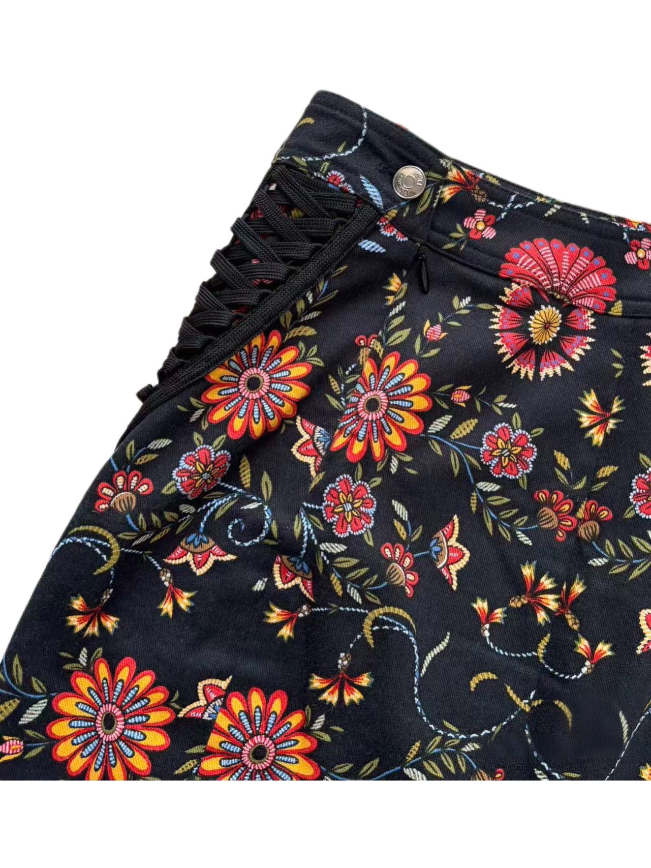 Christian Dior by John Galliano Archive Floral Lace-Up Skirt