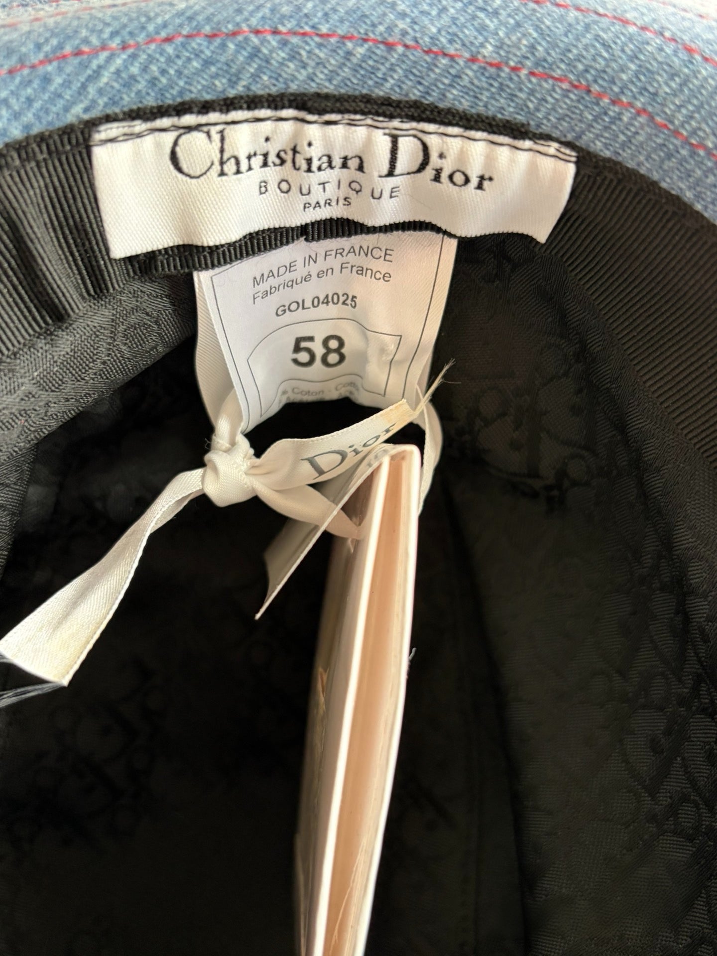 Christian Dior by John Galliano 2004 Runway Golf Collection Denim Check Bucket Hat