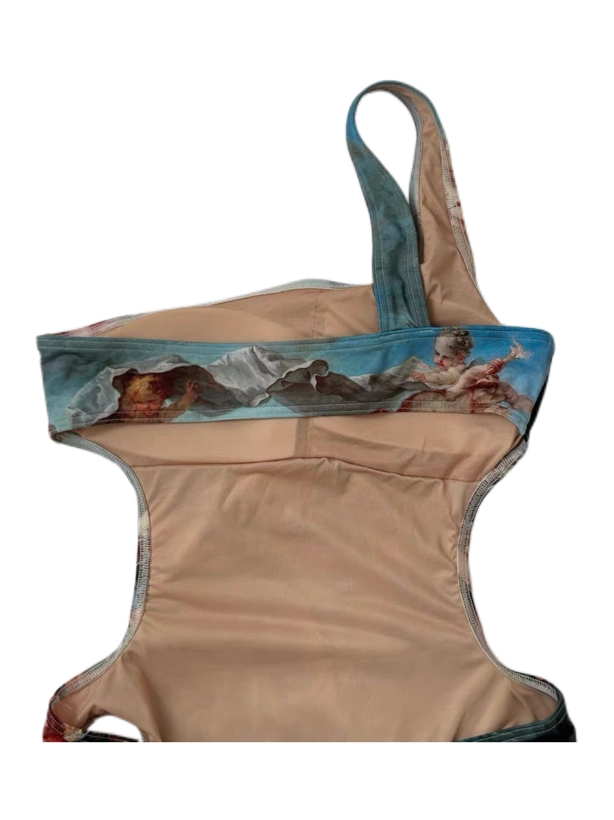 Vivienne Westwood Rare Baroque Oil Painting Print Open-Back One-Piece Swimsuit