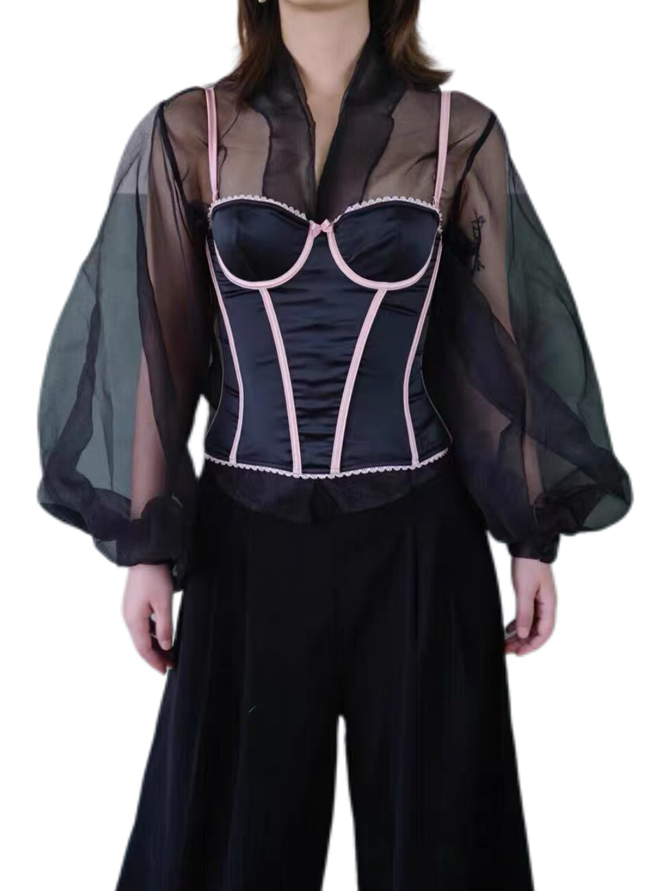 Christian Dior by John Galliano Black Silk Bustier Corset Top