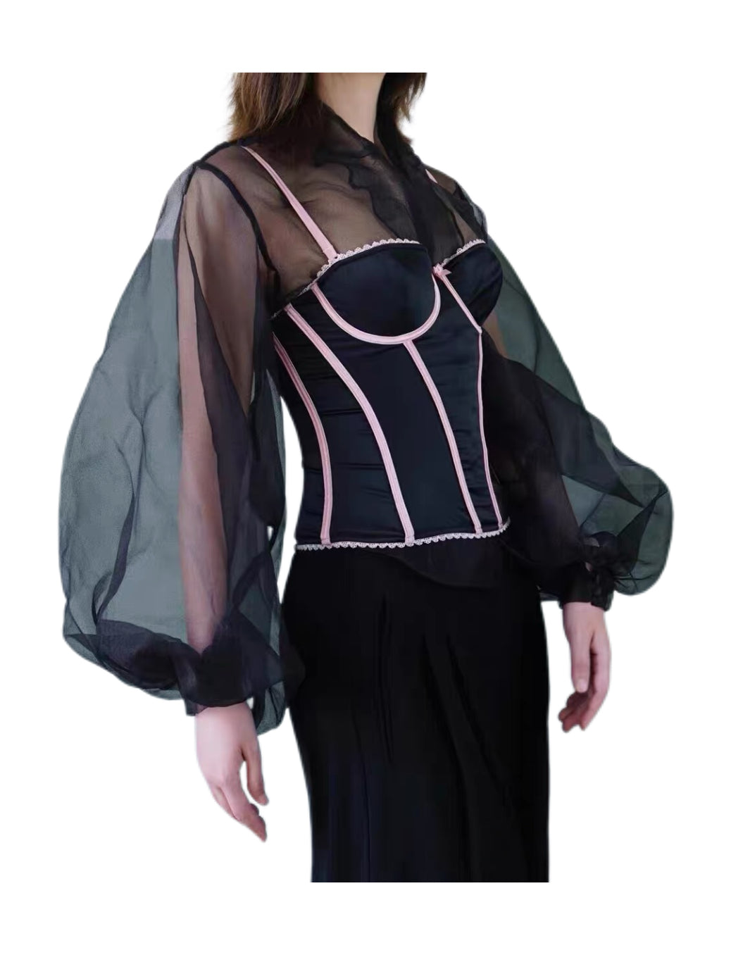 Christian Dior by John Galliano Black Silk Bustier Corset Top