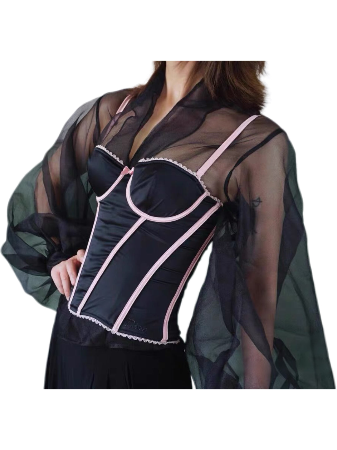Christian Dior by John Galliano Black Silk Bustier Corset Top