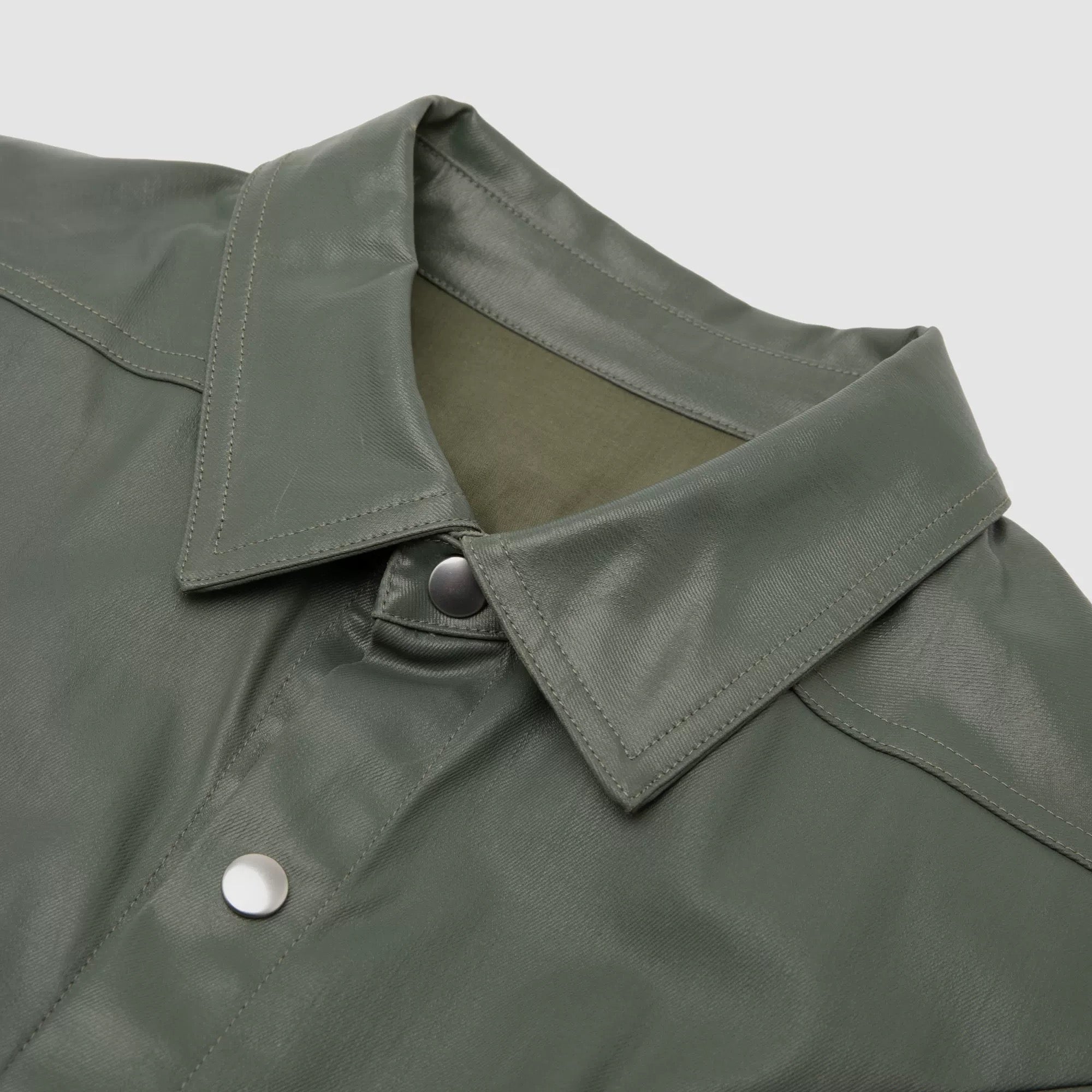 DRKSHDW Rick Owens Moss Green Snap-Button Overshirt