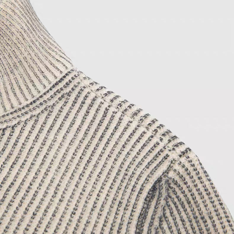 Maison Margiela Contrast-Panel Wool Ribbed Zip Cardigan – Fall/Winter Collection