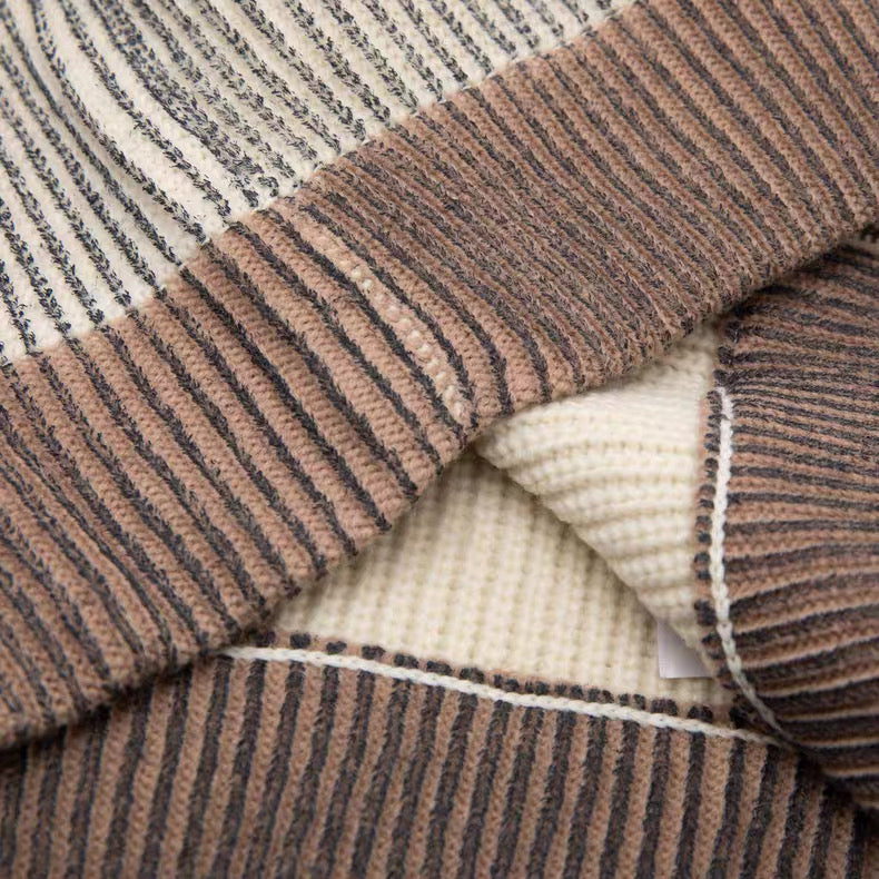 Maison Margiela Contrast-Panel Wool Ribbed Zip Cardigan – Fall/Winter Collection