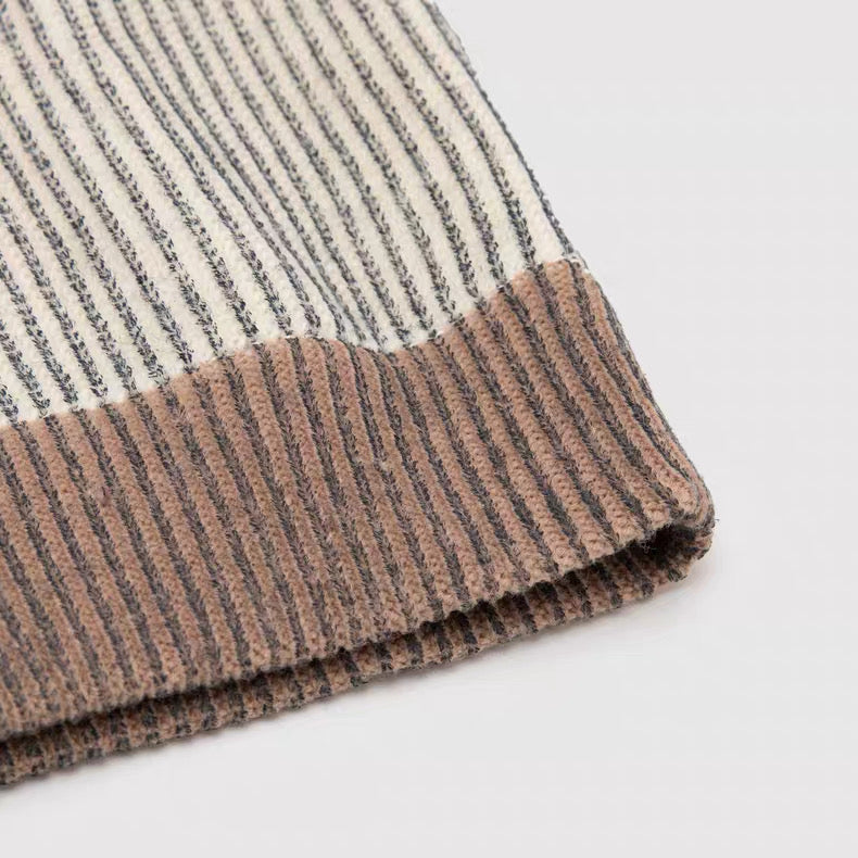 Maison Margiela Contrast-Panel Wool Ribbed Zip Cardigan – Fall/Winter Collection