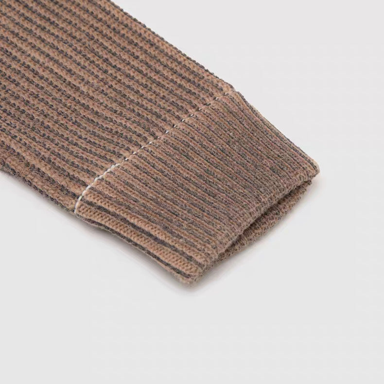 Maison Margiela Contrast-Panel Wool Ribbed Zip Cardigan – Fall/Winter Collection