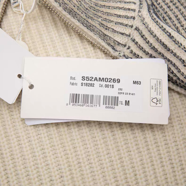 Maison Margiela Contrast-Panel Wool Ribbed Zip Cardigan – Fall/Winter Collection