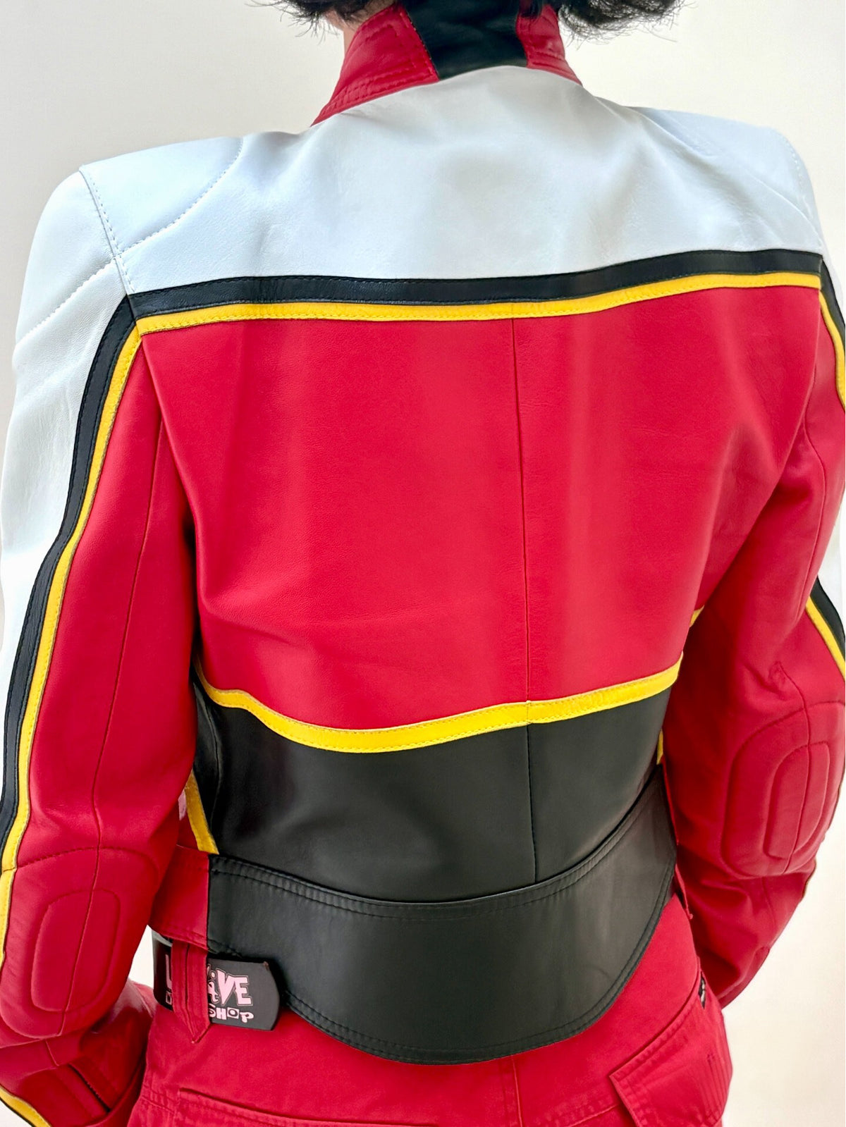 Dolce & Gabbana Spring/Summer 2001 Runway Red Leather Motorcycle Jacket