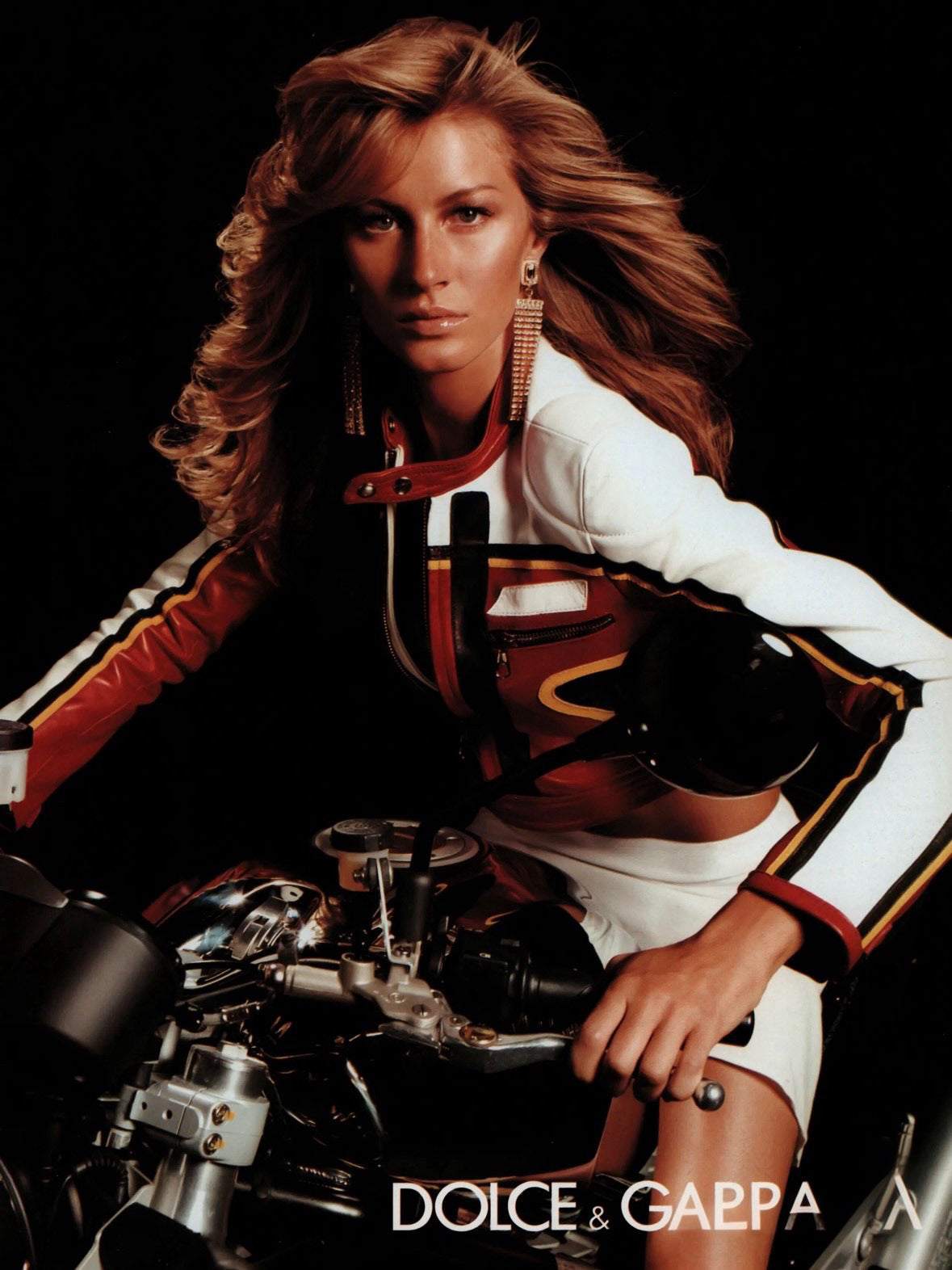 Dolce & Gabbana Spring/Summer 2001 Runway Red Leather Motorcycle Jacket
