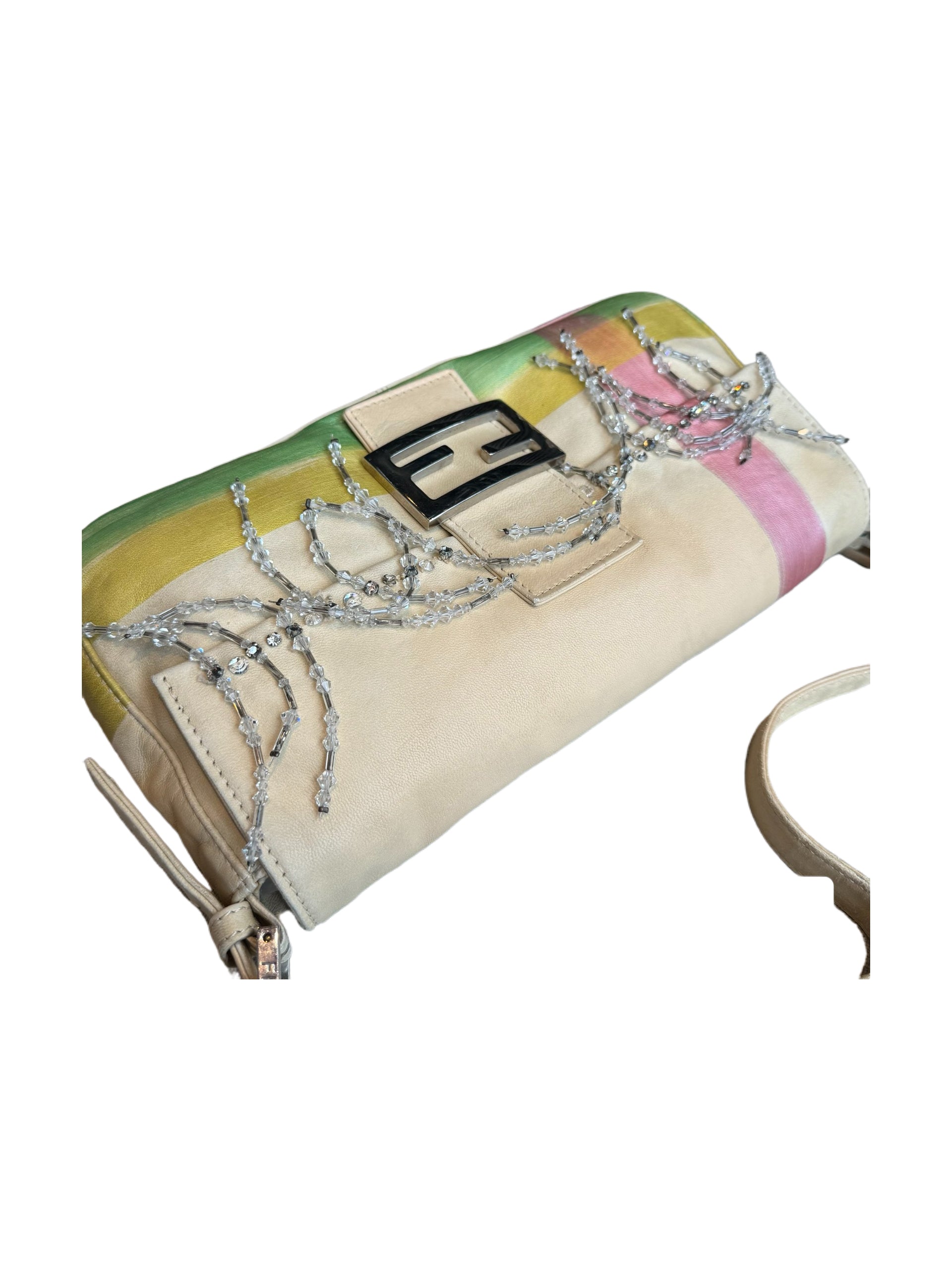 Fendi Crystal Fringe Satin Baguette Bag – Y2K Magazine Featured Rare Piece