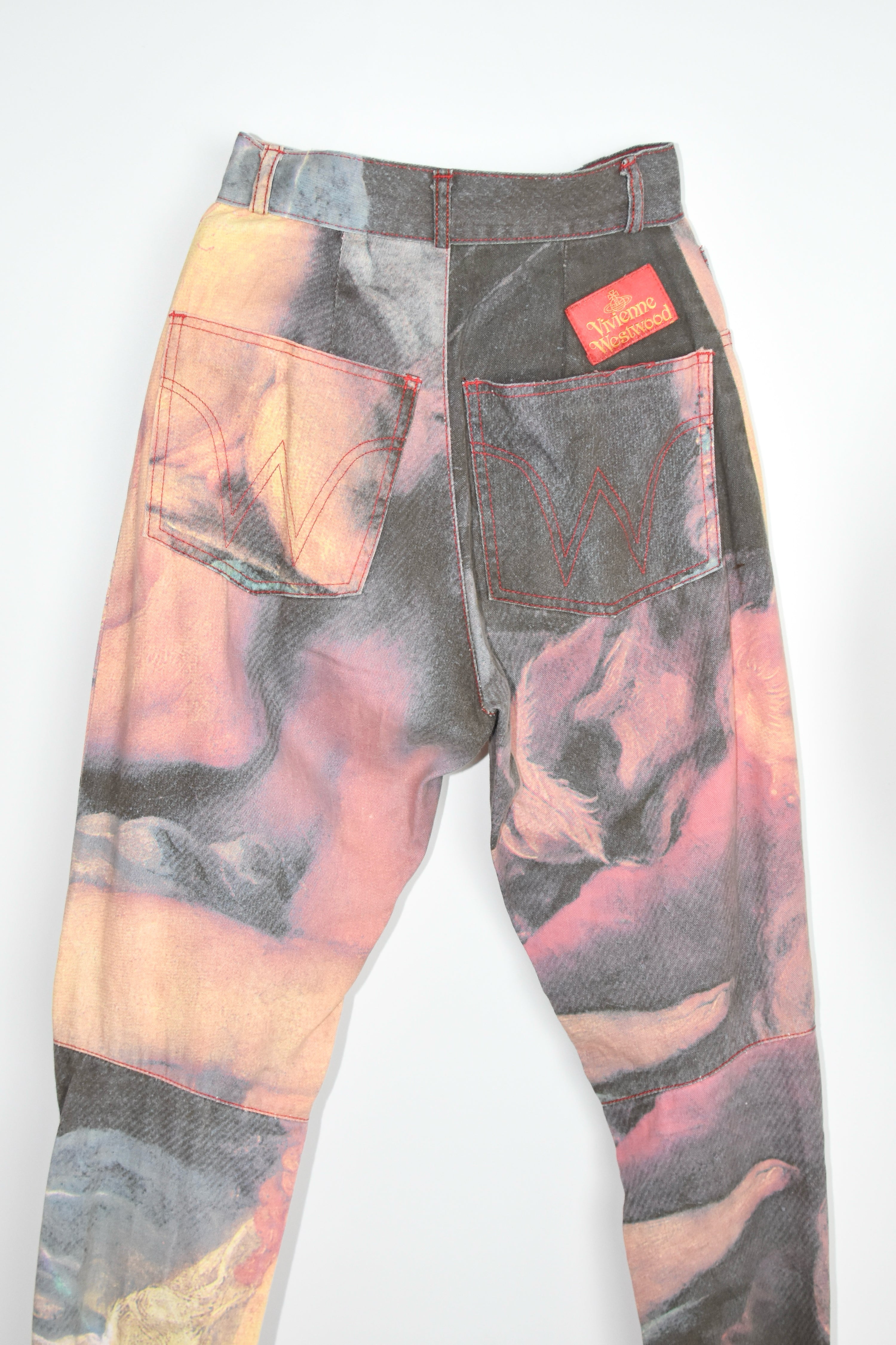 Vivienne Westwood Renaissance Printed Flared Jeans (Erotic Classicism in Painterly Distortion)