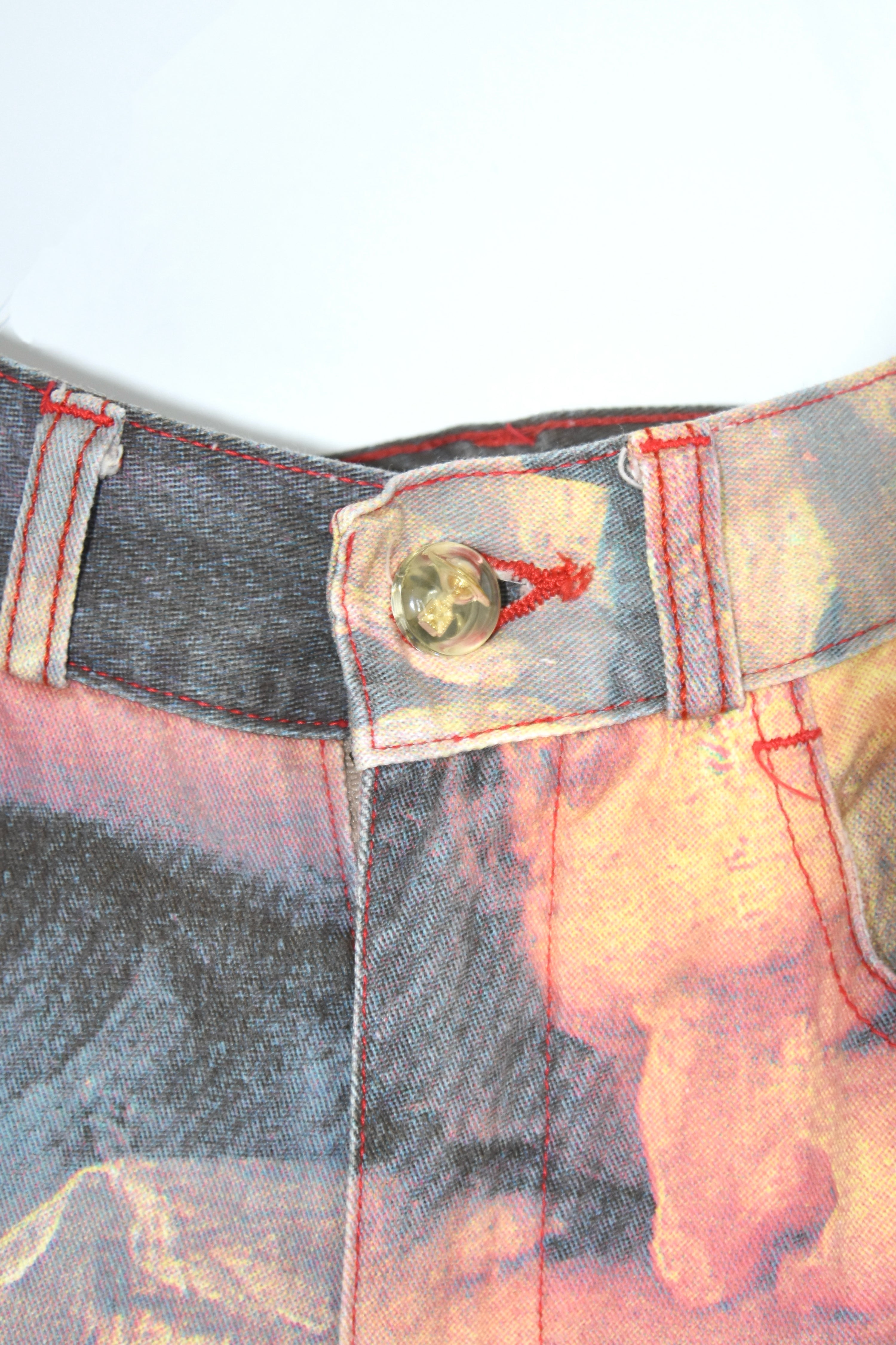 Vivienne Westwood Renaissance Printed Flared Jeans (Erotic Classicism in Painterly Distortion)