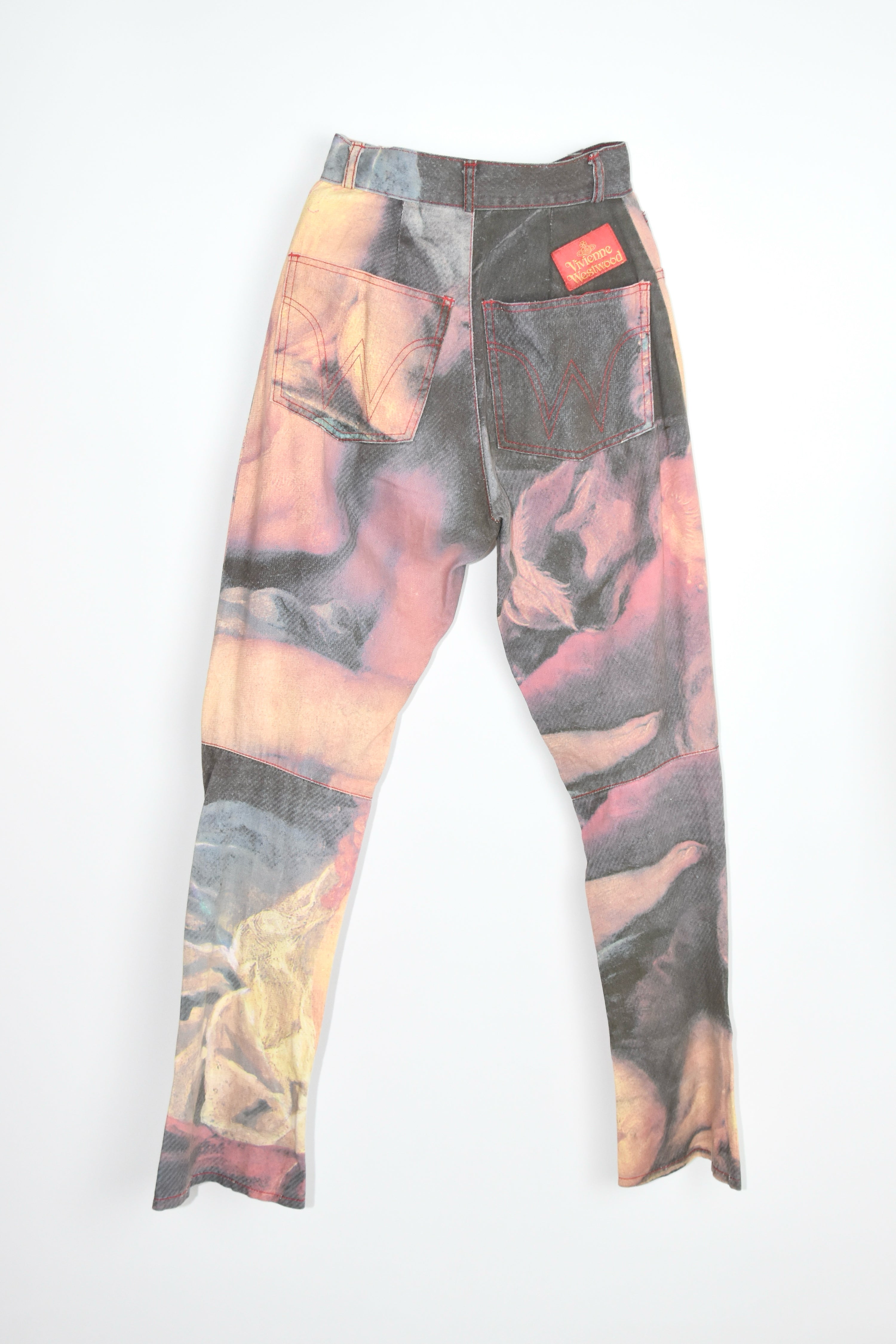 Vivienne Westwood Renaissance Printed Flared Jeans (Erotic Classicism in Painterly Distortion)