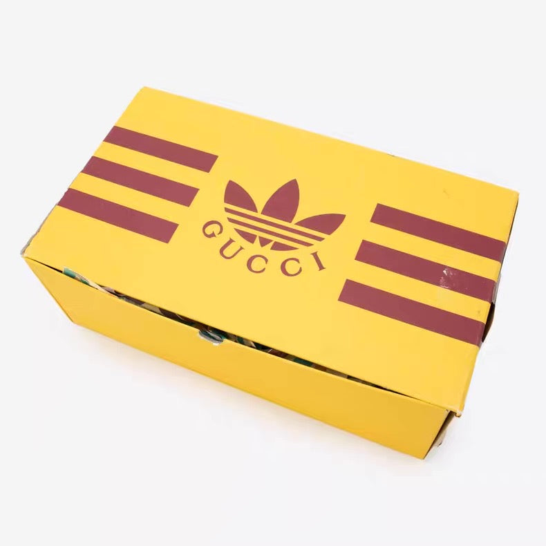 Gucci × adidas Horsebit Loafer – Beige Suede with Web & Trefoil Heel