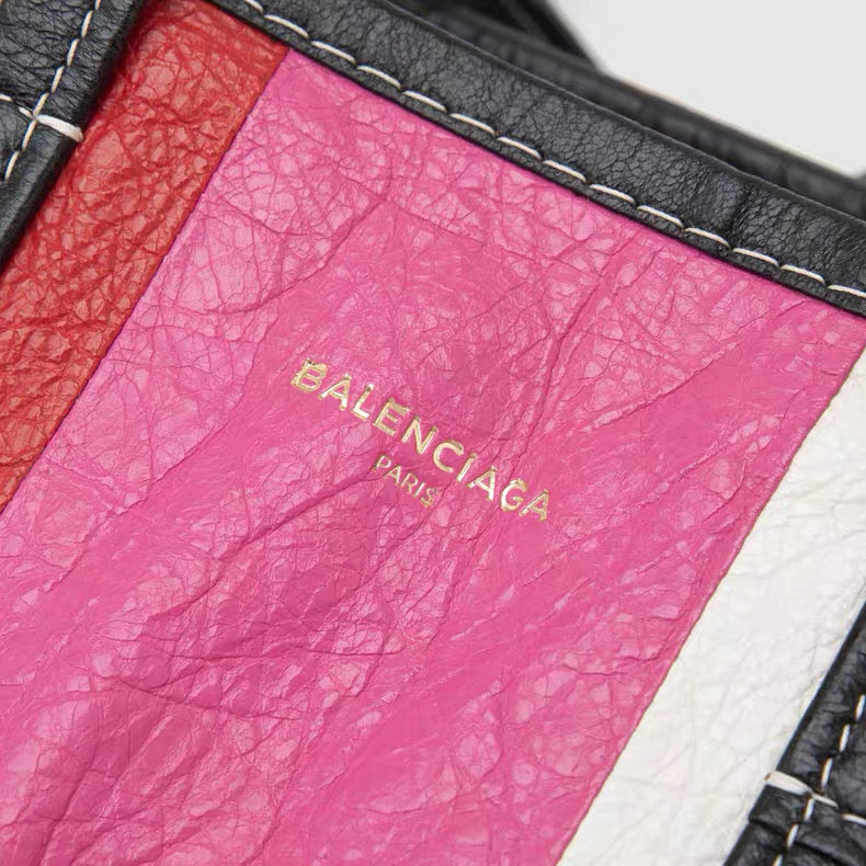 Balenciaga Bazar Shopper XS Tote – Multicolor Striped Lambskin