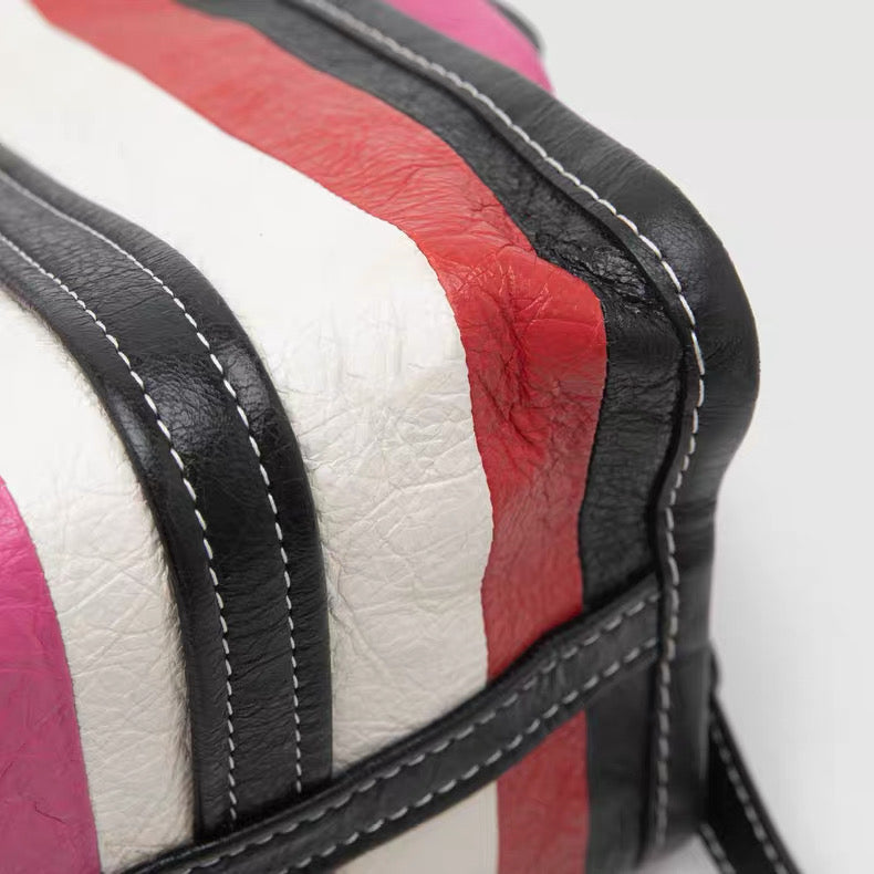 Balenciaga Bazar Shopper XS Tote – Multicolor Striped Lambskin