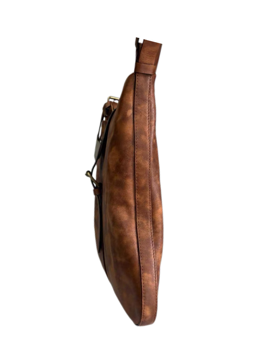 Celine Runway 2001 Ammo Strap Distressed Leather Crossbody Bag – Bullet Belt Detail Archive Piece