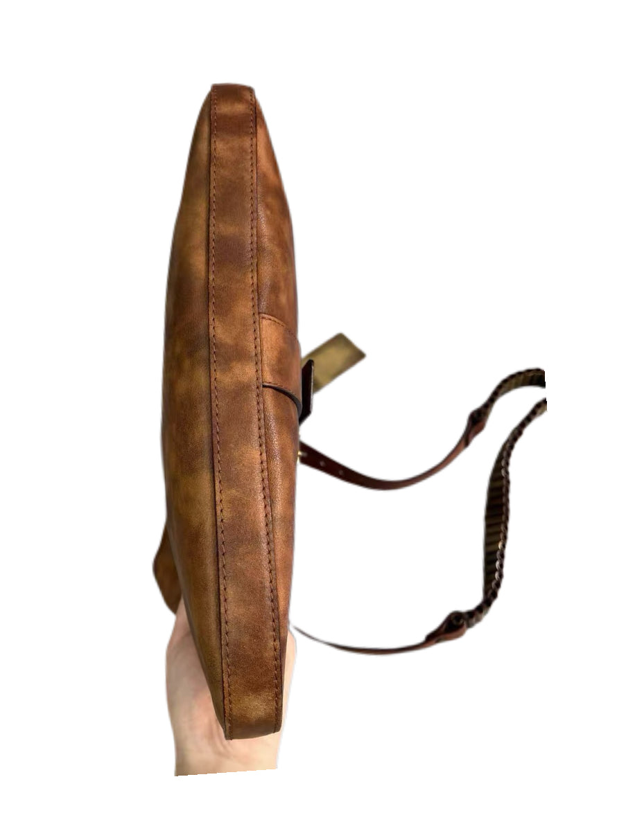 Celine Runway 2001 Ammo Strap Distressed Leather Crossbody Bag – Bullet Belt Detail Archive Piece