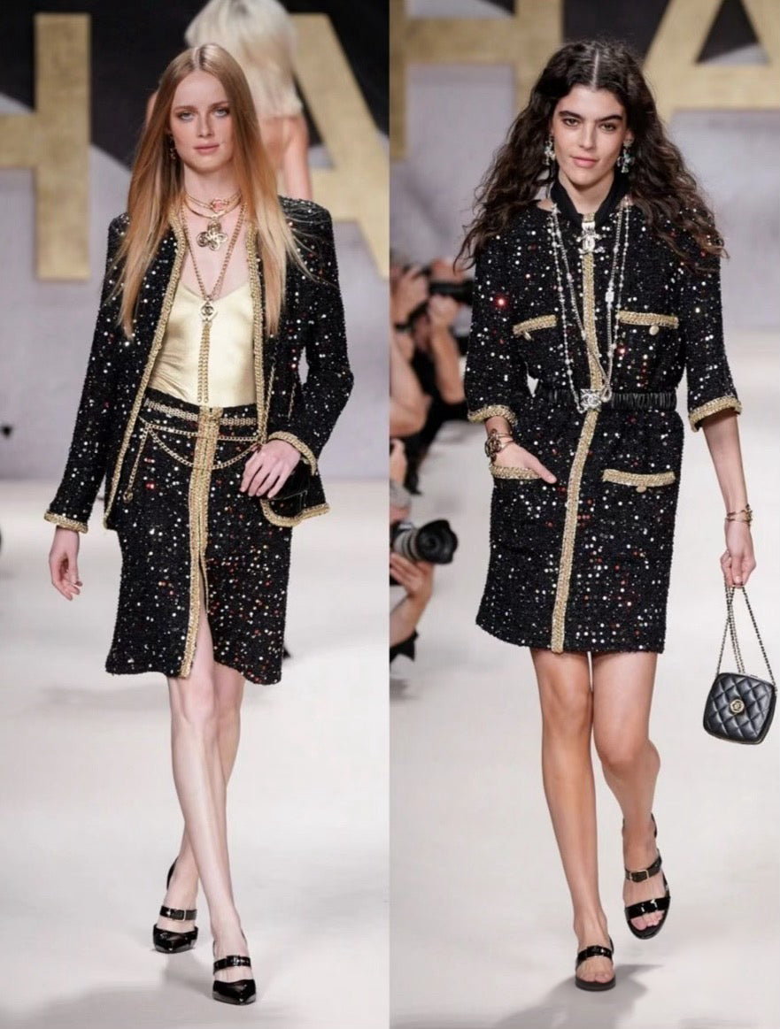 Chanel Spring 2022 Runway Gold Metallic Swimsuit Bodysuit BNWT