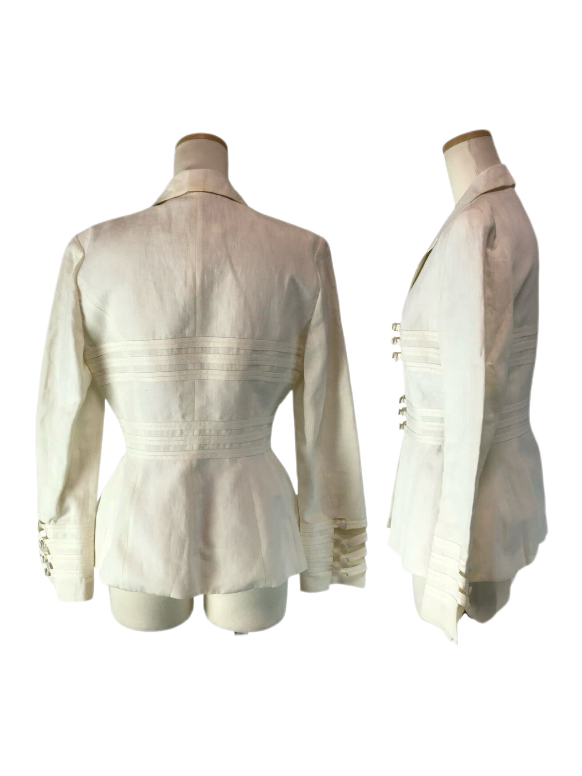 Fendi Vintage 1995 SS Karl Lagerfeld White Linen Archive Jacket
