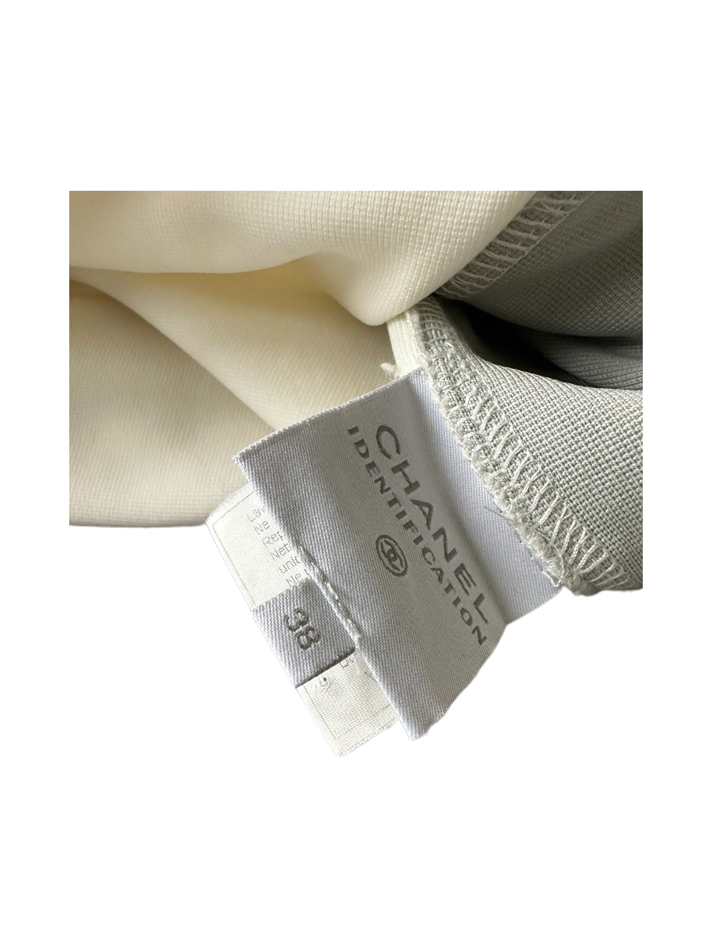 Chanel Sport 2001 Grey & Ivory Panelled T-Shirt – CC Logo Patch Archive Piece