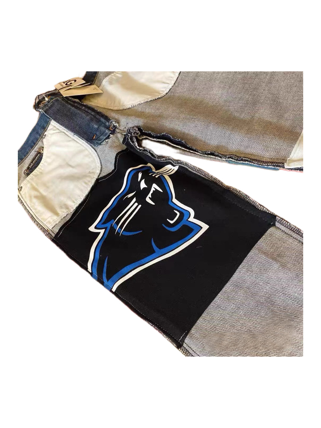 Dolce & Gabbana Patchwork Graphic Denim Jeans – Y2K Runway Archive Deadstock Piece