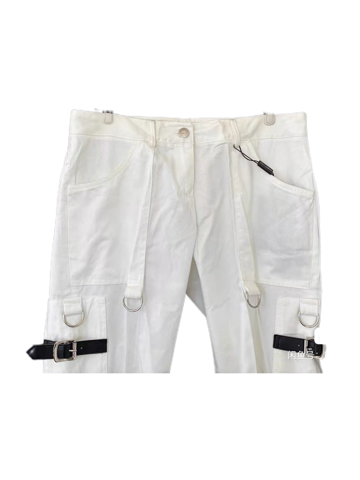 Dolce & Gabbana 2003 SS Bondage Strap Pants – White Runway Archive Deadstock Piece