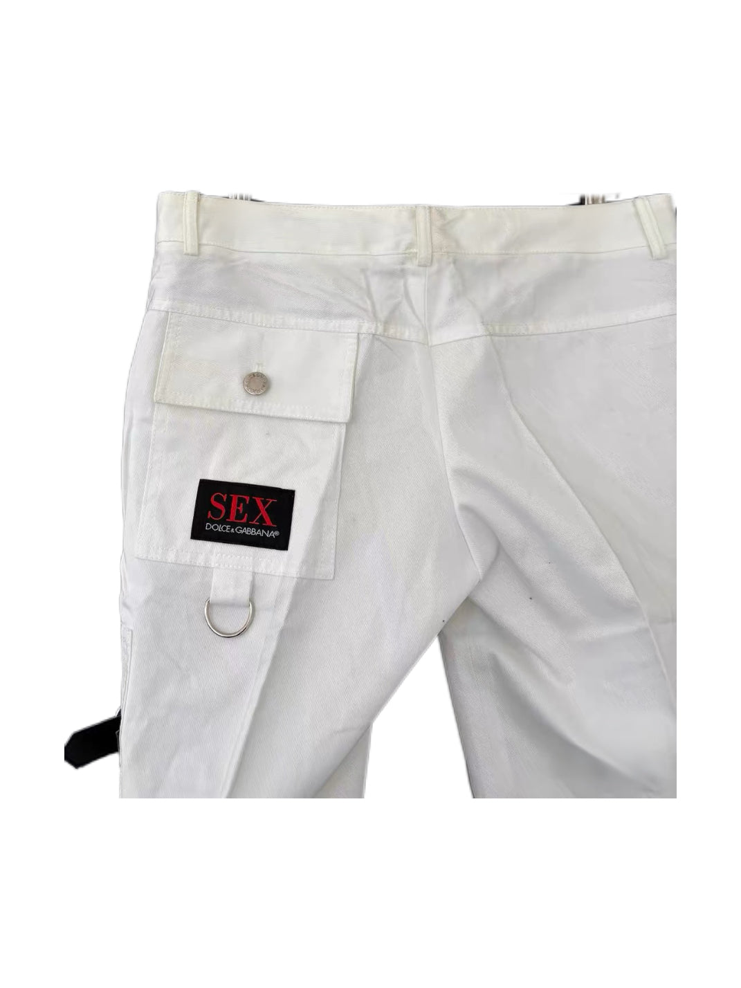 Dolce & Gabbana 2003 SS Bondage Strap Pants – White Runway Archive Deadstock Piece