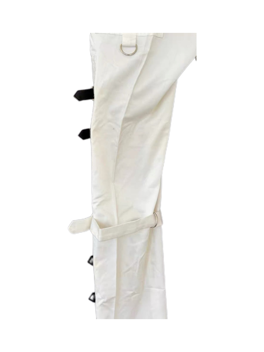 Dolce & Gabbana 2003 SS Bondage Strap Pants – White Runway Archive Deadstock Piece