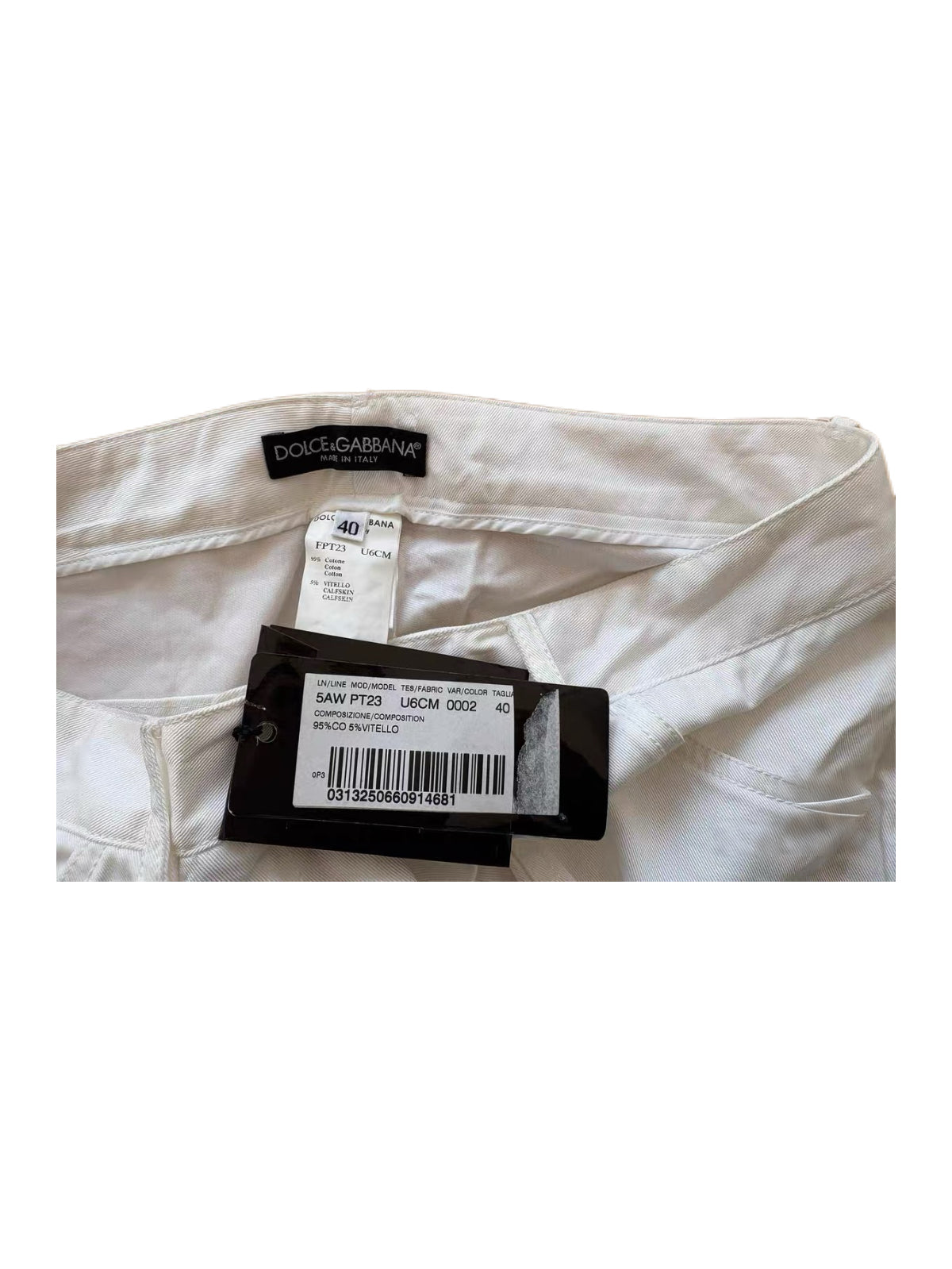 Dolce & Gabbana 2003 SS Bondage Strap Pants – White Runway Archive Deadstock Piece
