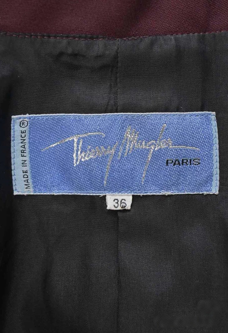 Thierry Mugler Vintage 90s Burgundy Architectural Jacket & Velvet Trouser Set