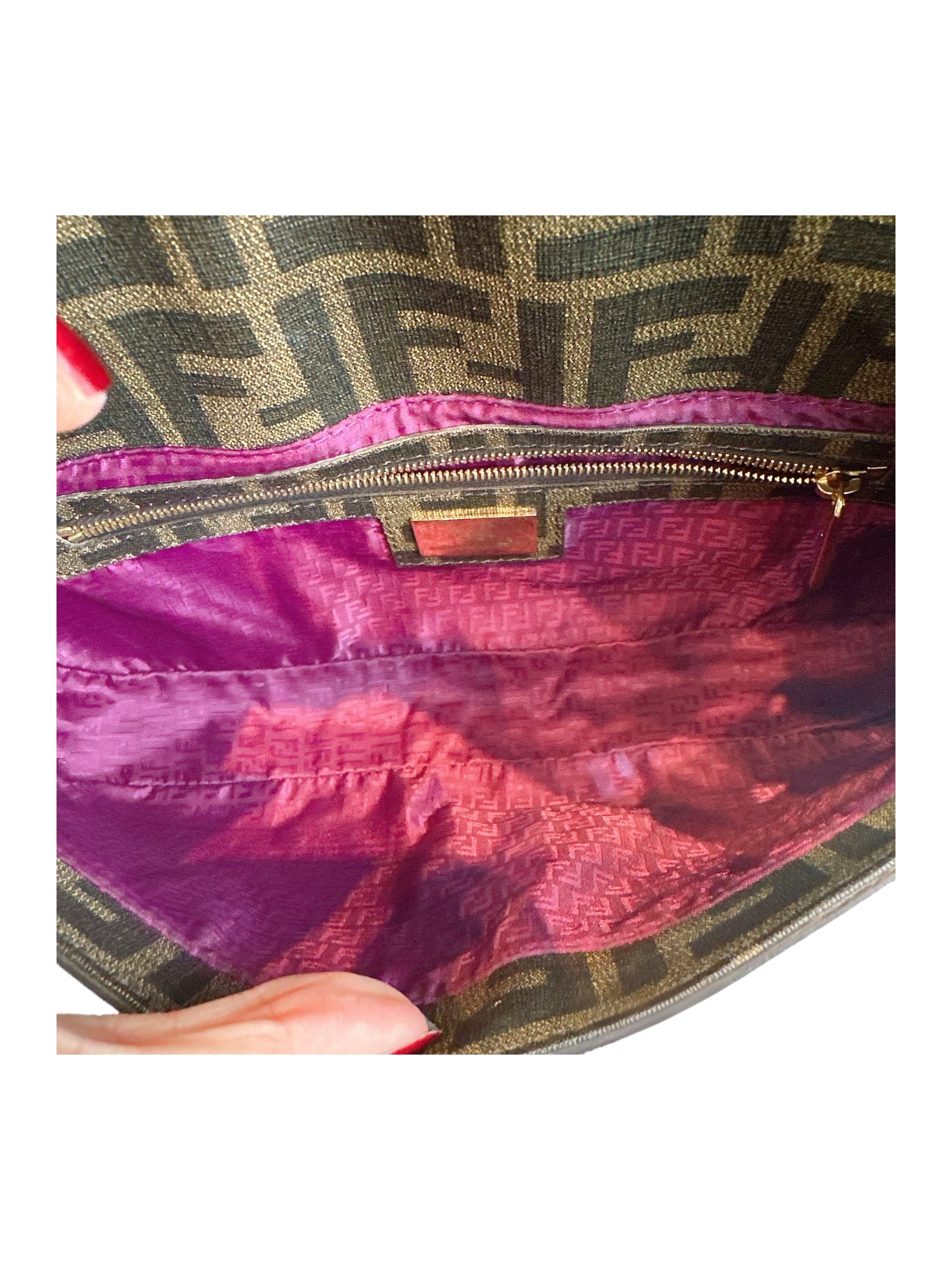 Fendi Multicolor Studded Baguette Bag – Zucca Monogram Leather & Rainbow Dot Embellished Archive Piece