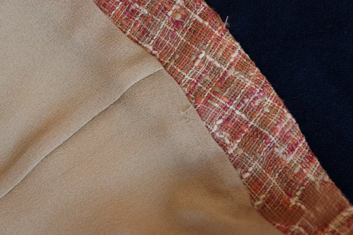 Louis Vuitton Silver Lambskin Leather Blazer with Frayed Tweed Collar
