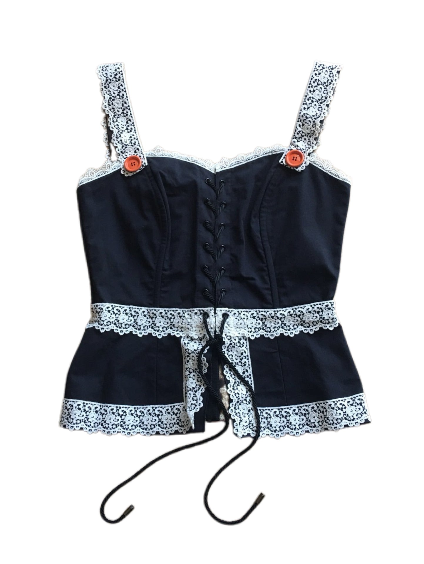 Dolce & Gabbana Lace Corset Tank Top with Leopard Silk Lining