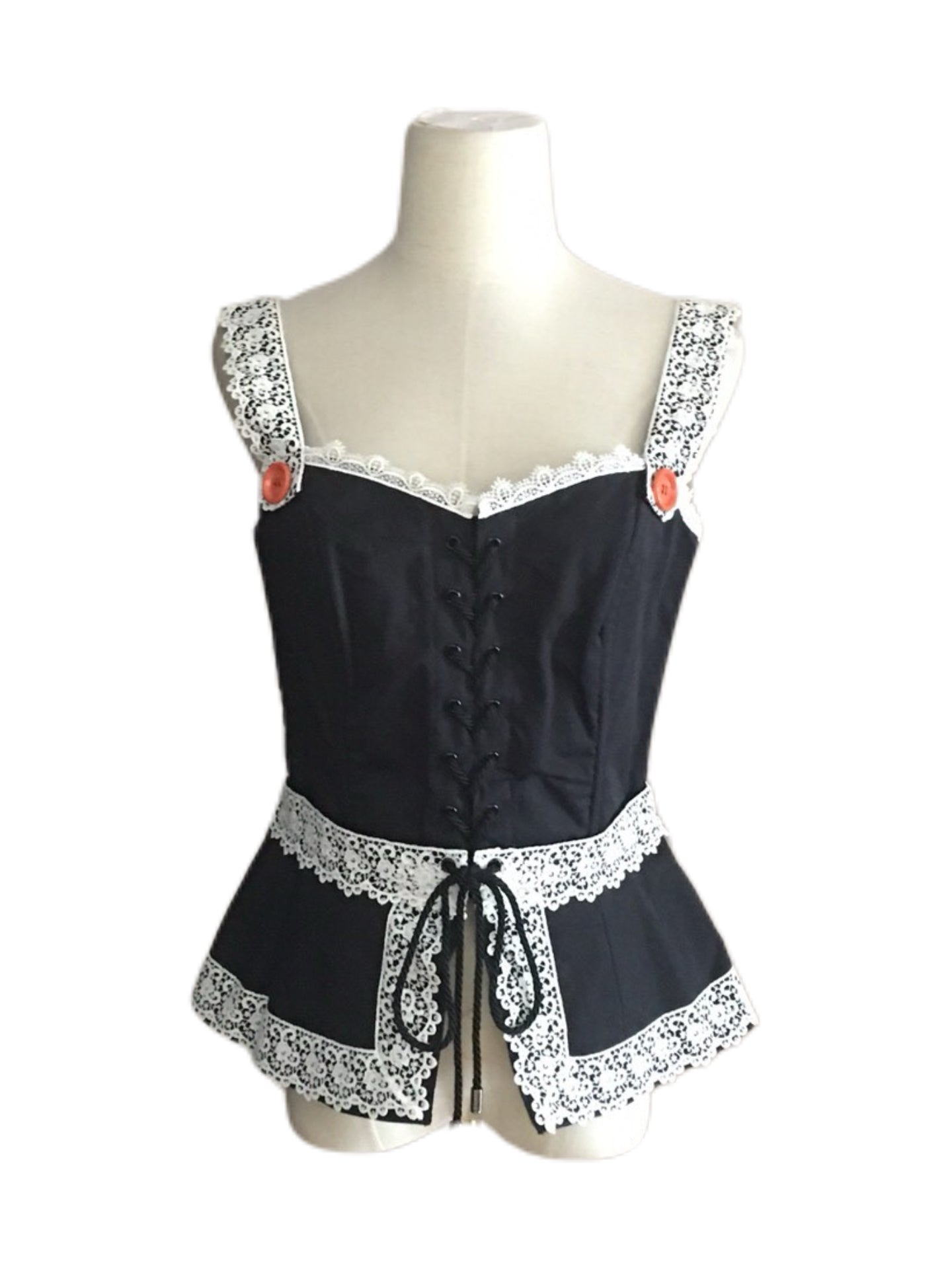 Dolce & Gabbana Lace Corset Tank Top with Leopard Silk Lining
