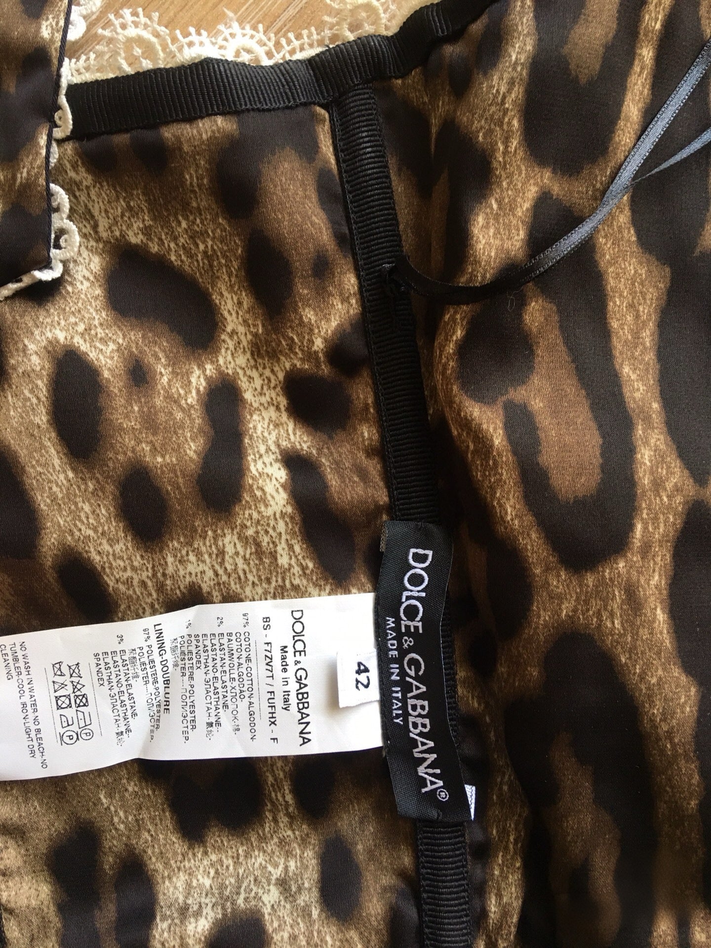 Dolce & Gabbana Lace Corset Tank Top with Leopard Silk Lining