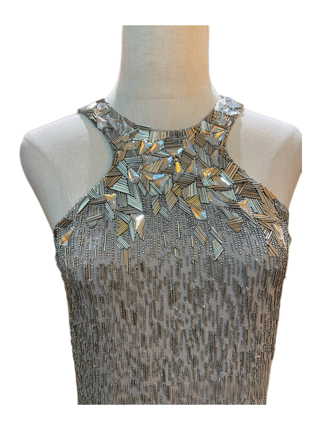 Gucci Silver Crystal Beaded Runway Dress – Haute Couture Collection