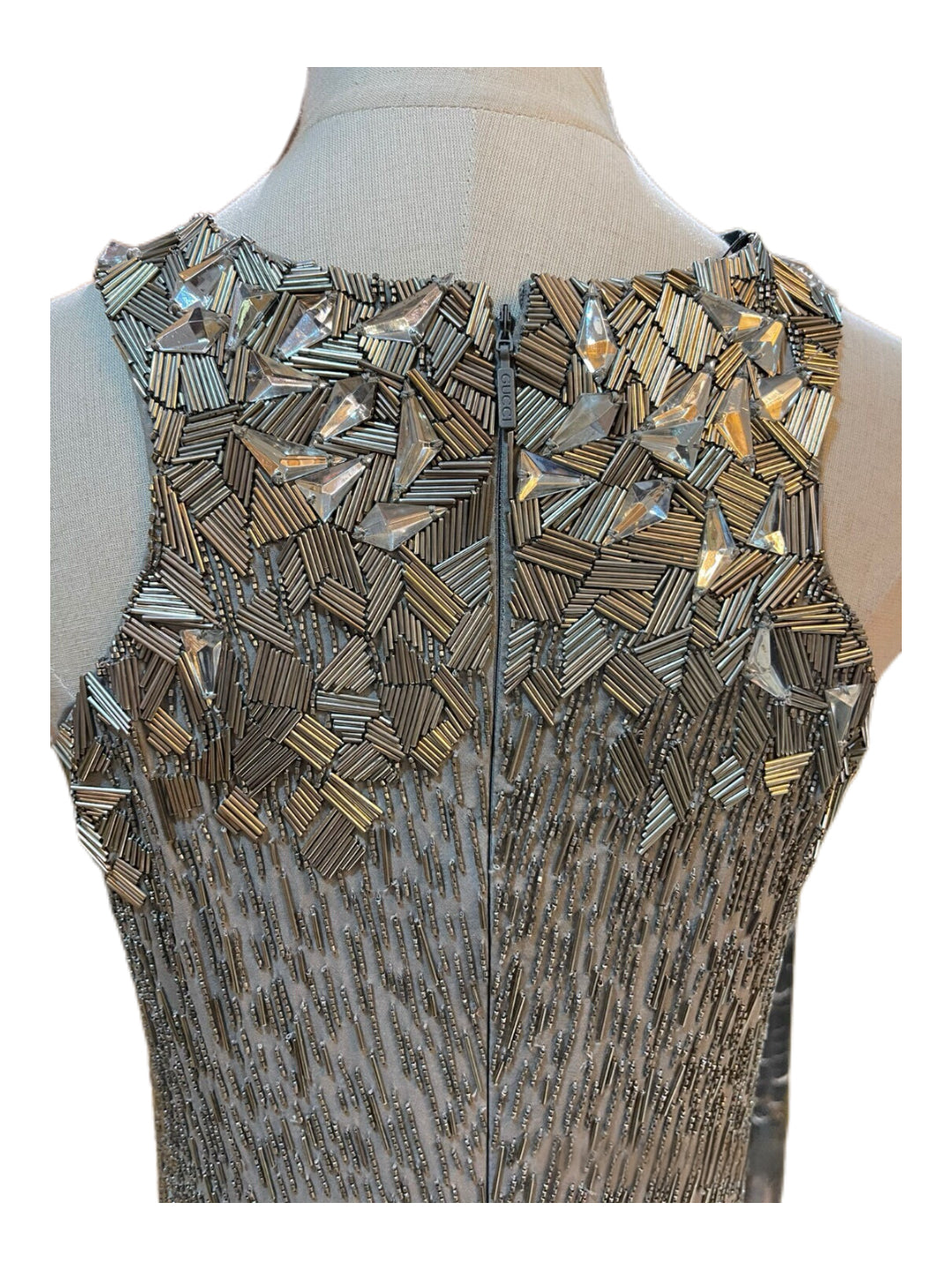 Gucci Silver Crystal Beaded Runway Dress – Haute Couture Collection