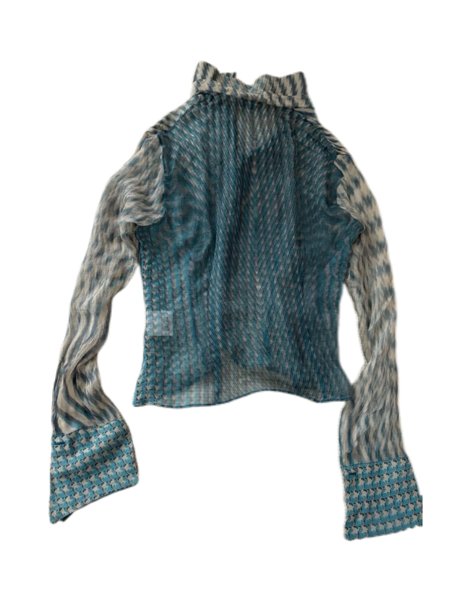 Roberto Cavalli S/S 2001 Psychedelic Houndstooth Silk Shirt – Runway Archive Rare Piece
