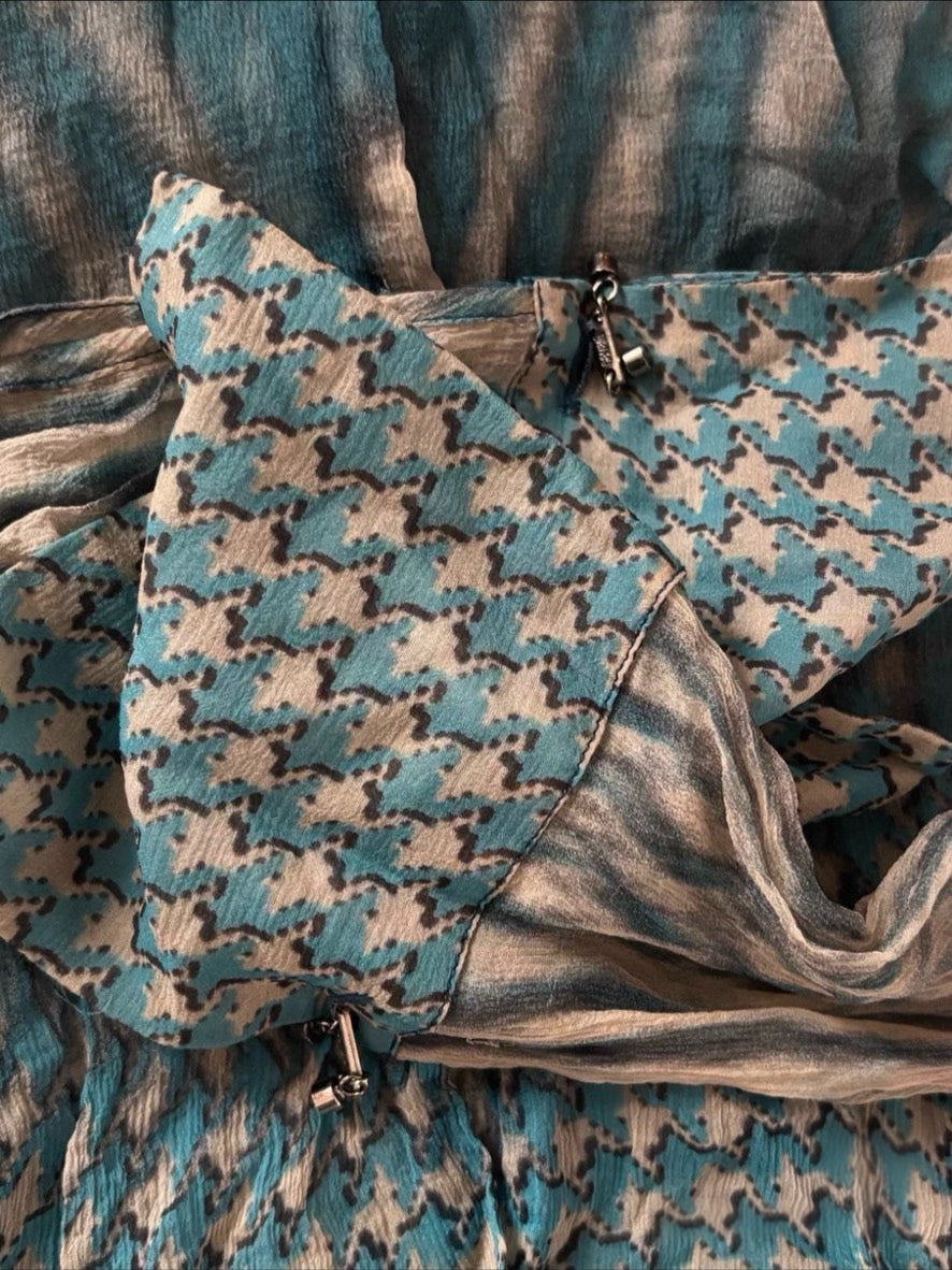 Roberto Cavalli S/S 2001 Psychedelic Houndstooth Silk Shirt – Runway Archive Rare Piece