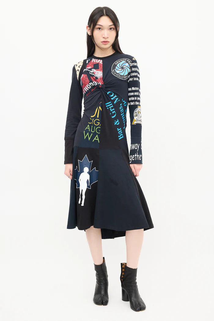 Marine Serre Regenerated Graphic Long Sleeve Dress