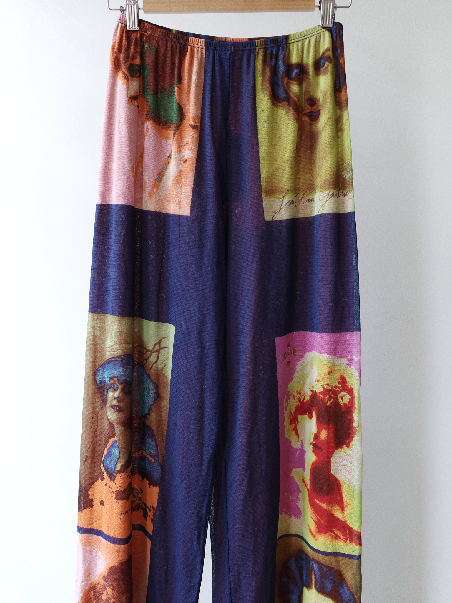 Jean Paul Gaultier S/S 2002 “Portrait Print” Mesh Trousers