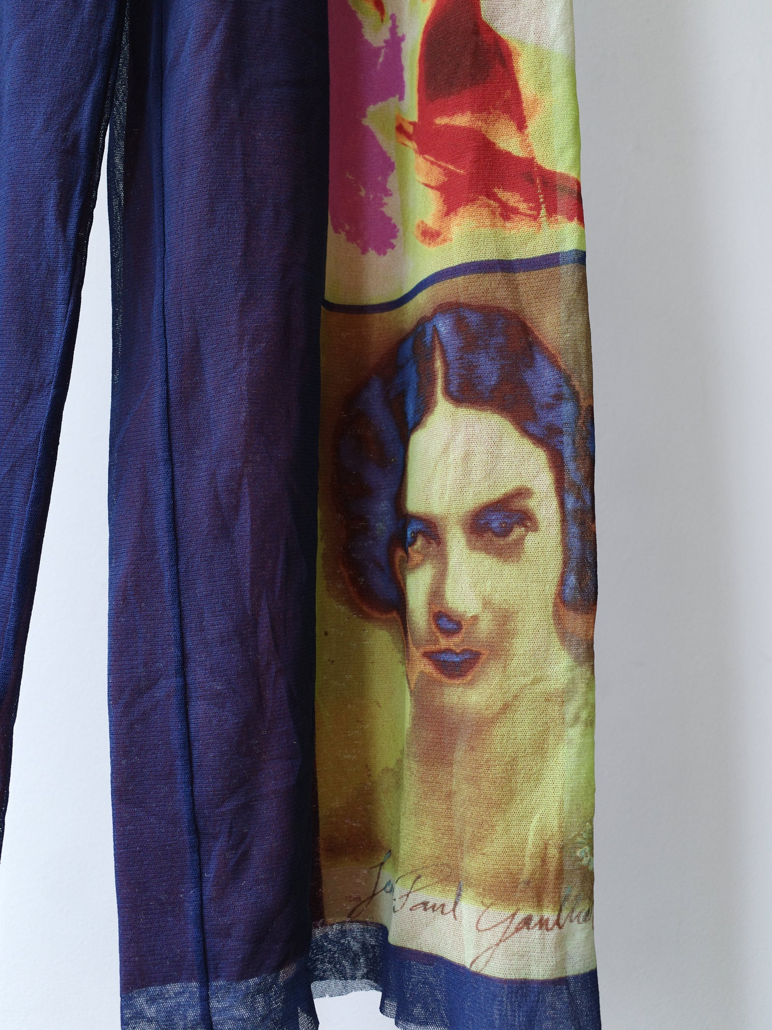 Jean Paul Gaultier S/S 2002 “Portrait Print” Mesh Trousers