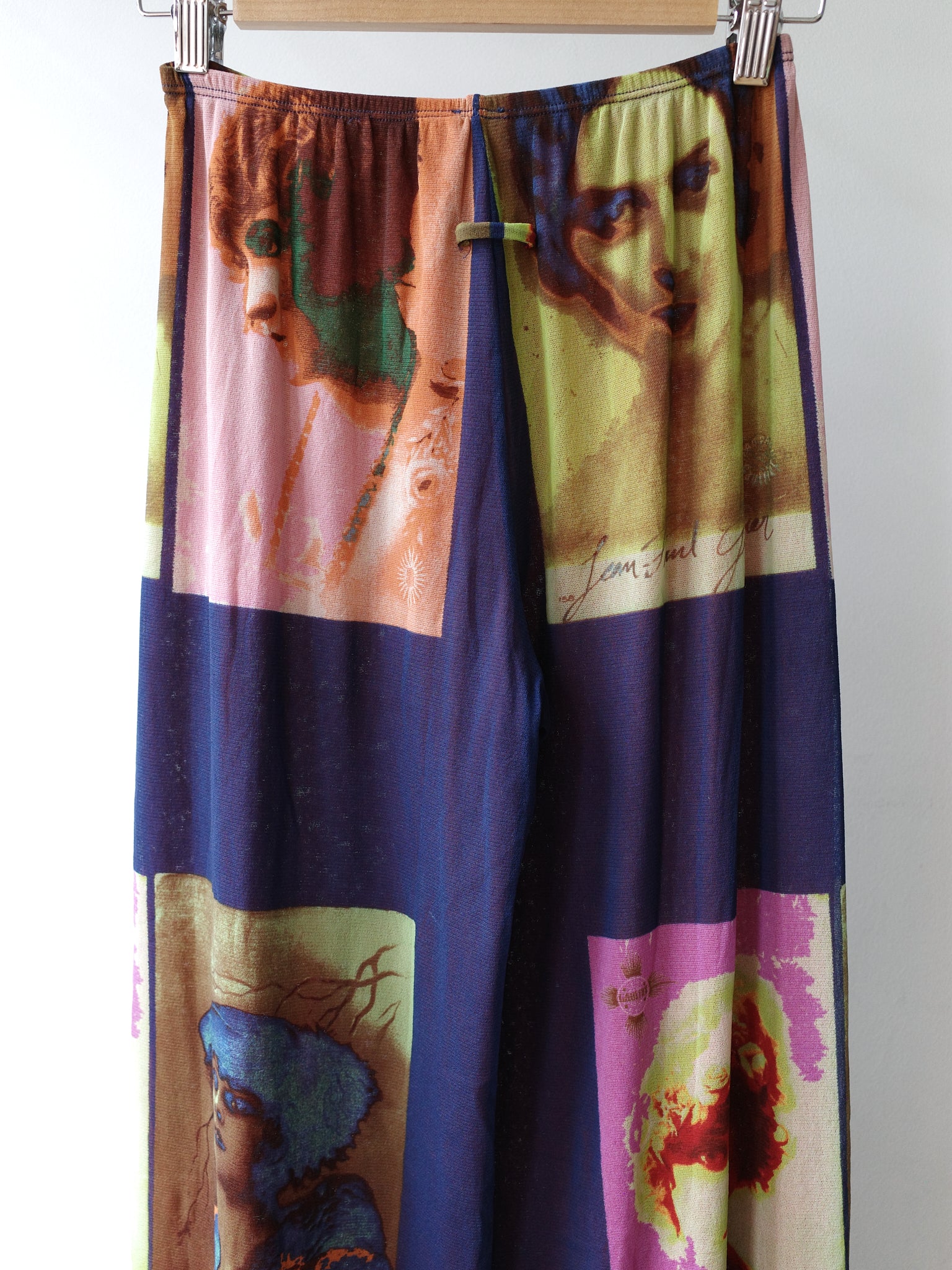 Jean Paul Gaultier S/S 2002 “Portrait Print” Mesh Trousers