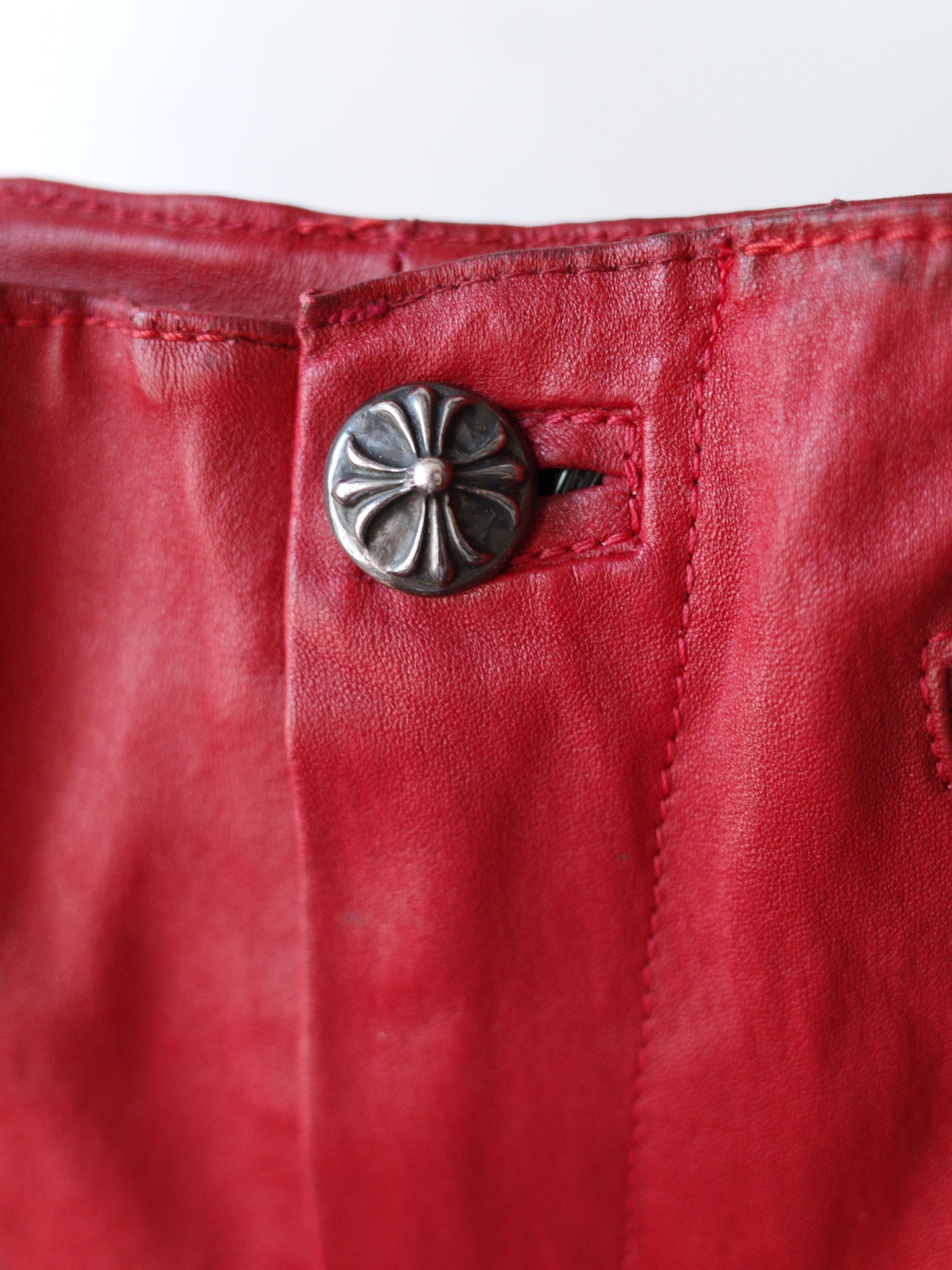 Chrome Hearts Ultra-Rare Red Full Leather Pants