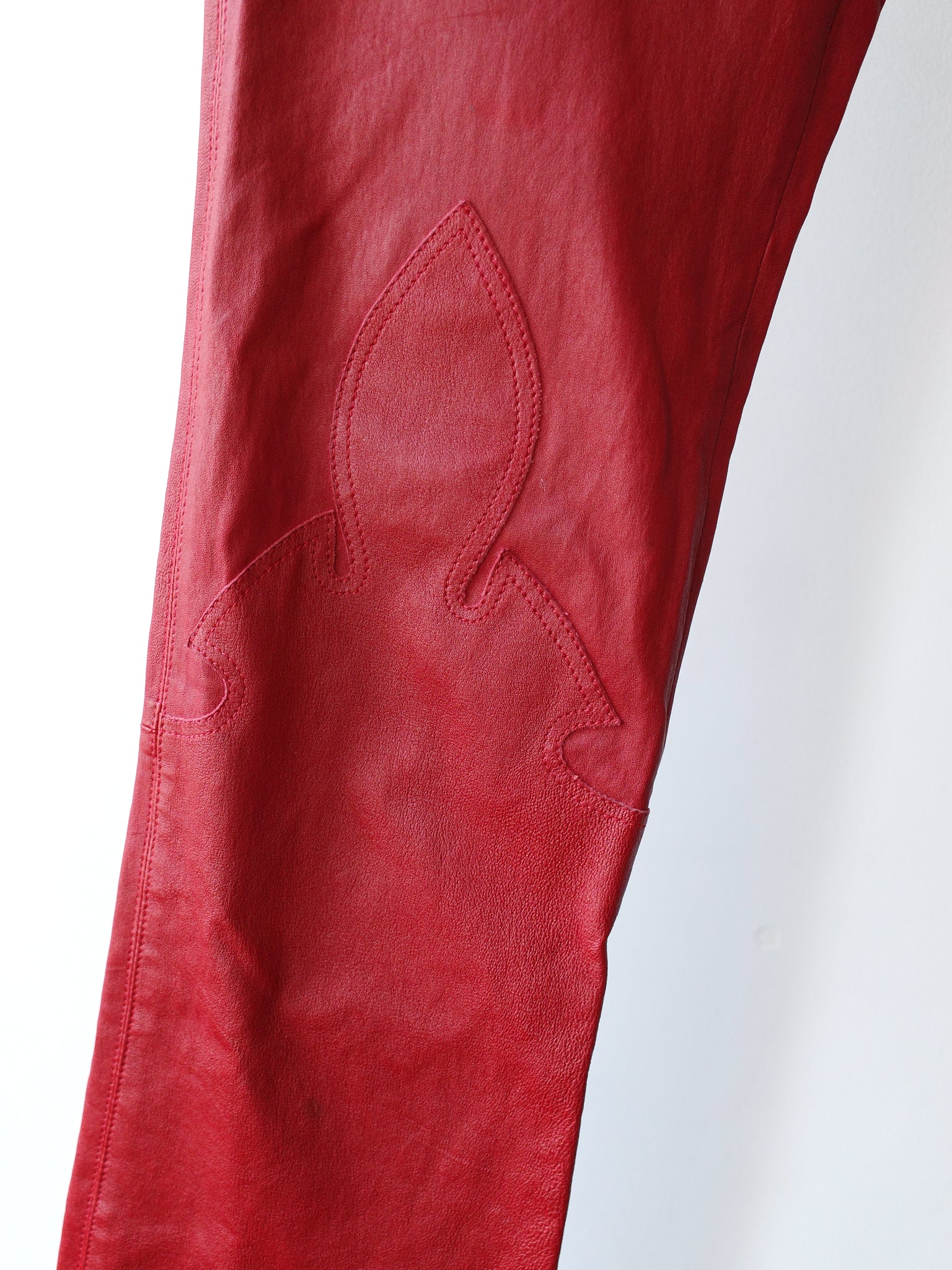 Chrome Hearts Ultra-Rare Red Full Leather Pants