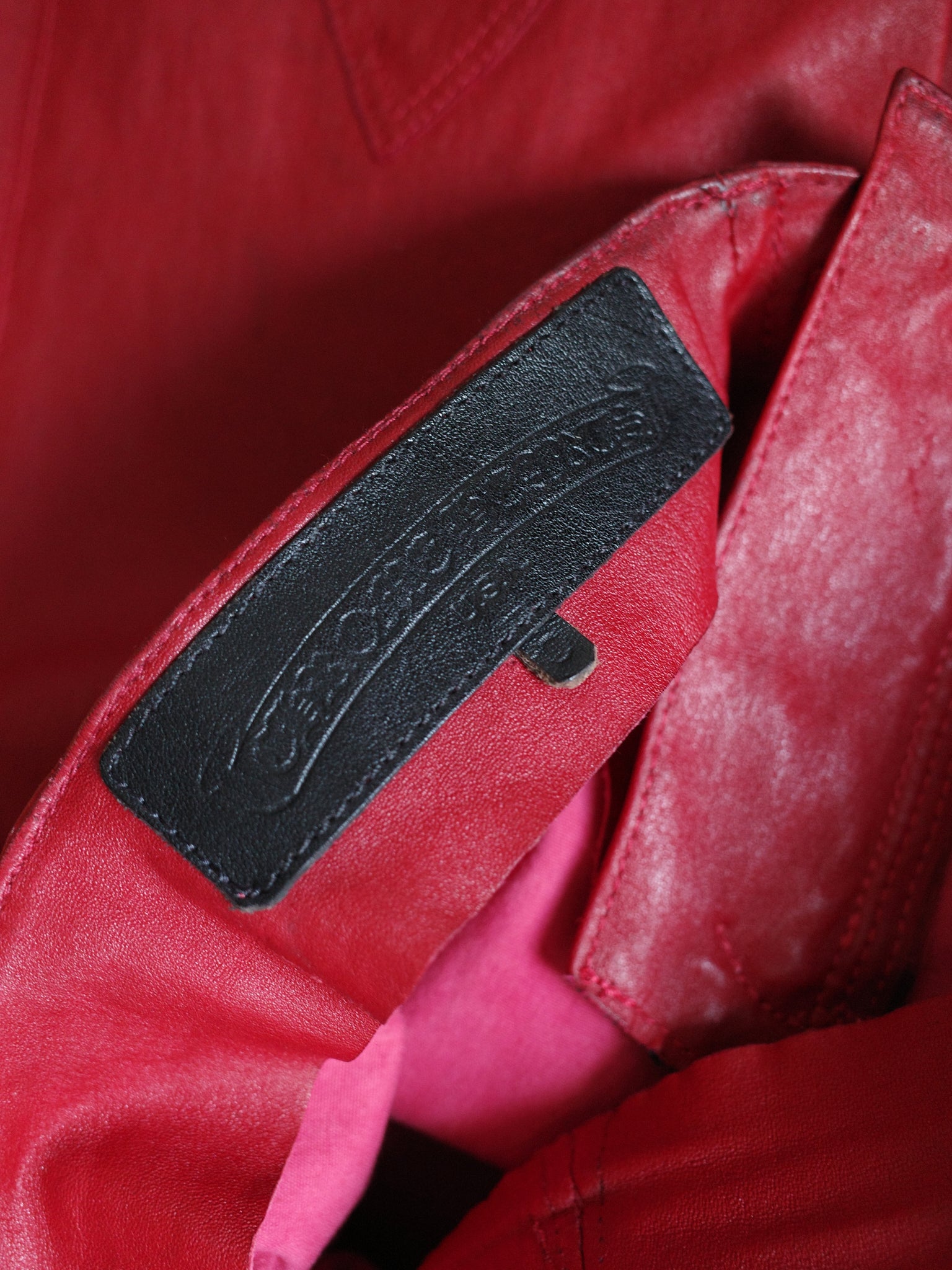 Chrome Hearts Ultra-Rare Red Full Leather Pants
