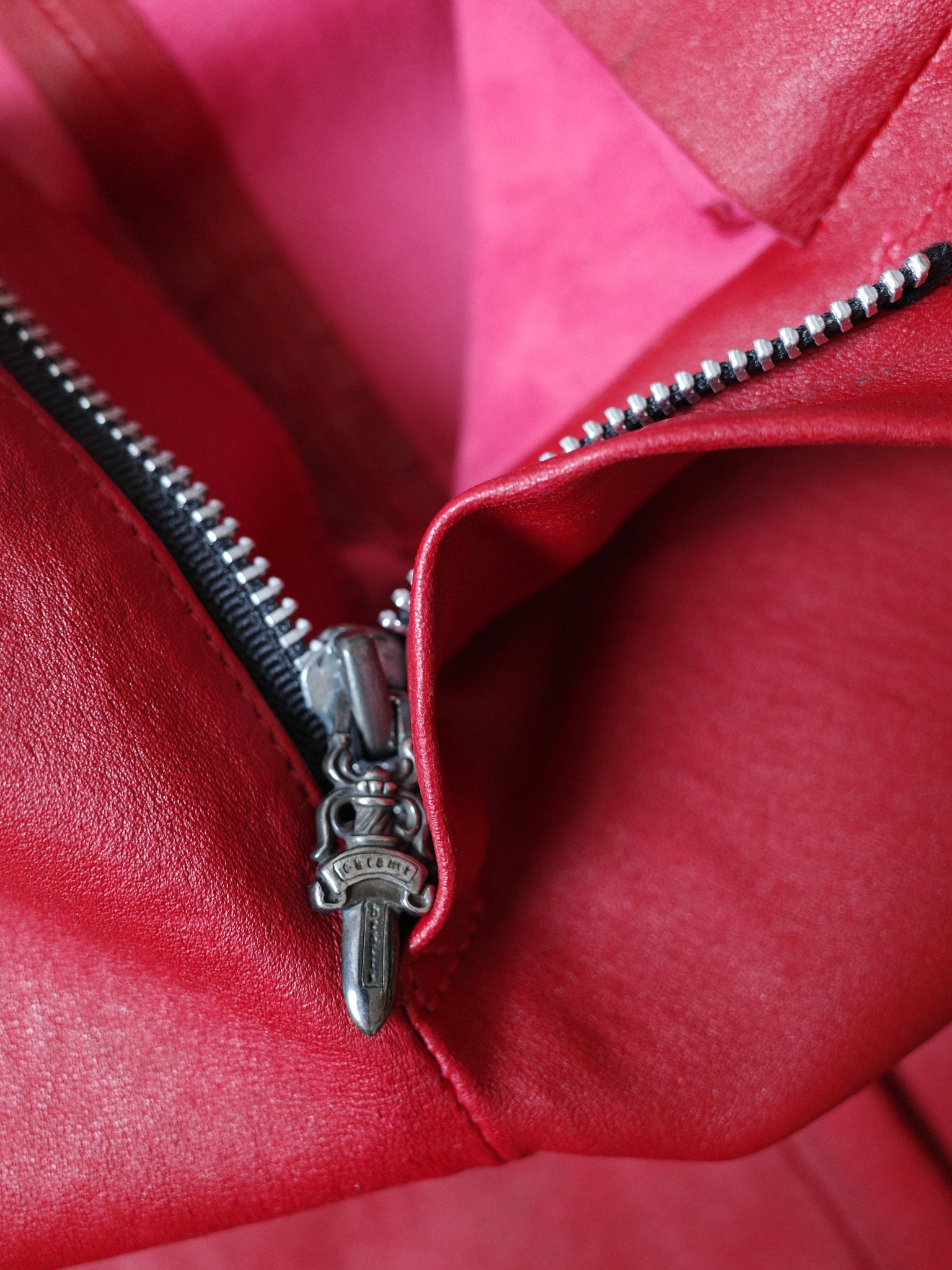 Chrome Hearts Ultra-Rare Red Full Leather Pants